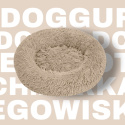 Okrągłe Włochate Legowisko Chmurka 40 cm Dla Psa i Kota - Beżowy