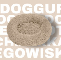 Okrągłe Włochate Legowisko Chmurka CANIS M 60 cm Dla Psa i Kota - Beż