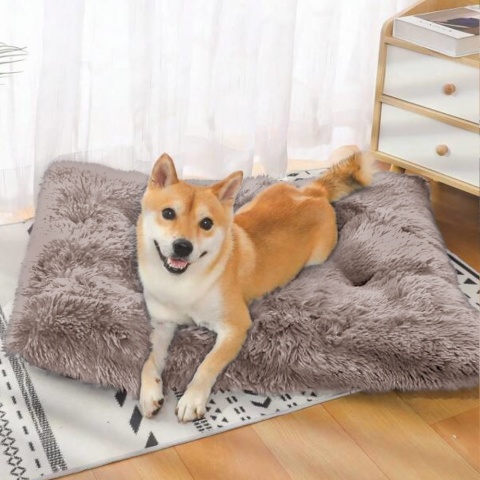 Legowisko Dla Psa DOGGURU Shaggy 120x70 cm - Beżowy