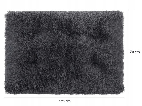 Legowisko Dla Psa DOGGURU Shaggy 120x70 cm - Ciemny Szary