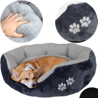 Sofa dla Psa Kota wygodna kanapa Snoozy XL 70x64x18 CM Szary/Grafit Dogguru