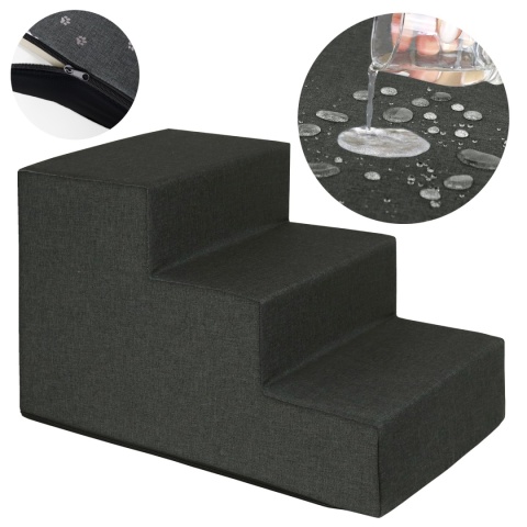Schody Dla Psa DOGGURU HOP 3 stopnie - 50x30x30 cm - Ciemny Szary