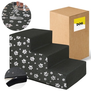 Schodki Dla Psa/Kota Rampa 3 Stopnie 30CM Wzór Łapki