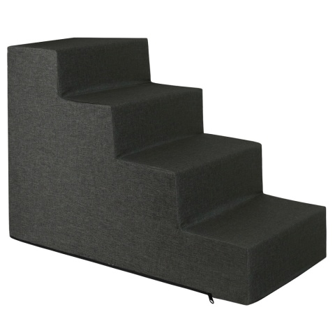 Schody Dla Psa DOGGURU HOP 4 stopnie - 60x30x40 cm - Ciemny Szary