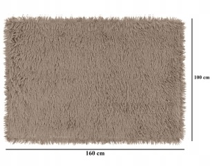 Koc Dwustronny Dla Dużego Psa 160x100 cm włochaty shaggy + baranek beżowy