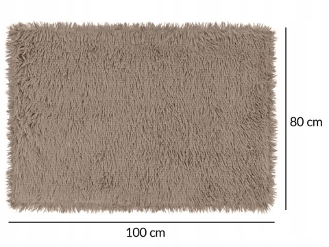 Koc Dwustronny Dla Psa/Kota 100x80 cm włochaty shaggy + baranek beżowy