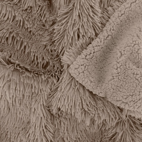 Koc Dwustronny Dla Psa/Kota 70x50 cm włochaty shaggy + baranek beżowy