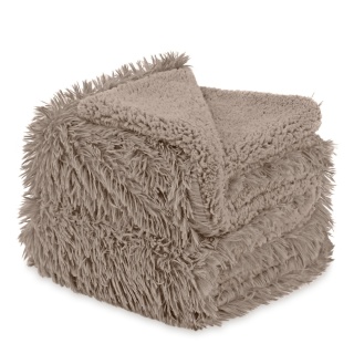 Koc Dwustronny Dla Psa/Kota 70x50 cm włochaty shaggy + baranek beżowy