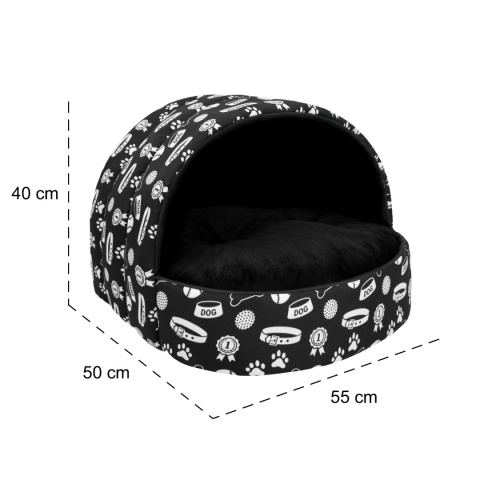 Legowisko Budka z poduszką Dla Psa / Kota Wodoodporna Antystresowa M 55x50 cm - Happy Pets