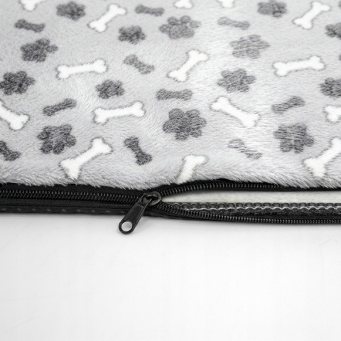 Mata Termoizolacyjna Ciepła Dla Psa 100x70cm Legowisko Grzewcze Polar XL Kostki i Łapki