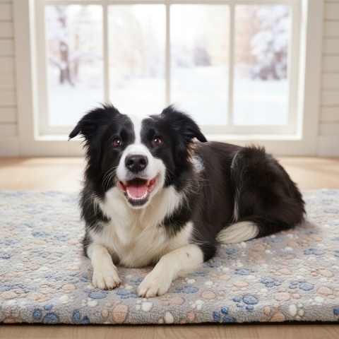 Mata Termoizolacyjna Ciepła Dla Psa 100x70cm Legowisko Grzewcze Polar XL Łapki