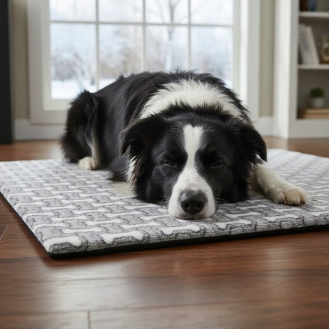 Mata Termoizolacyjna Ciepła Dla Psa 100x70cm Legowisko Grzewcze Polar XL Kostki
