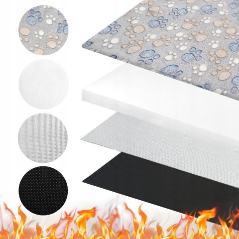 Mata Termoizolacyjna Ciepła Dla Psa/Kota 70x50cm Legowisko Grzewcze Polar L Łapki