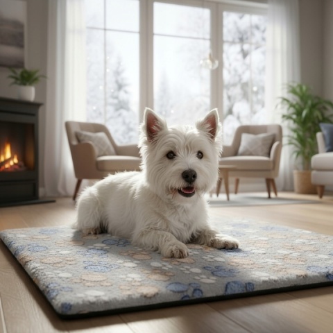 Mata Termoizolacyjna Ciepła Dla Psa/Kota 70x50cm Legowisko Grzewcze Polar L Łapki