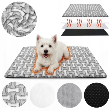 Mata Termoizolacyjna Ciepła Dla Psa/Kota 70x50cm Legowisko Grzewcze Polar L Kostki