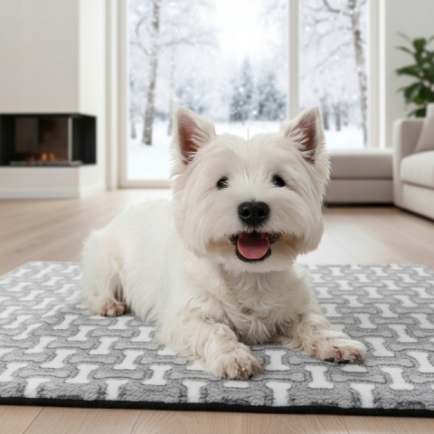 Mata Termoizolacyjna Ciepła Dla Psa/Kota 70x50cm Legowisko Grzewcze Polar L Kostki