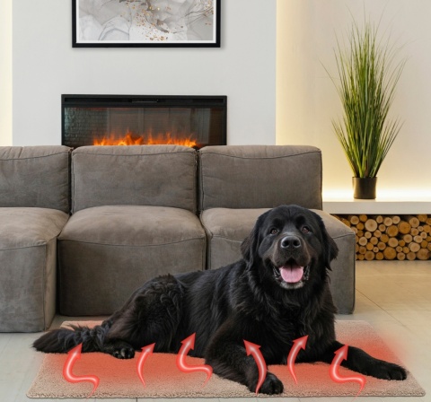 Mata Termoizolacyjna Dla Dużego Psa 130x100cm Legowisko grzewcze baranek ciepły XXL