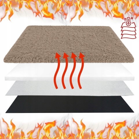 Mata Termoizolacyjna Dla Dużego Psa 130x100cm Futrzane Legowisko grzewcze XXL