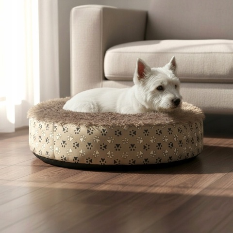 Okrągłe legowisko Dla Psa Włochate Bezpieczne Antystresowe 65 cm