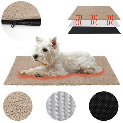 Mata Termoizolacyjna Dla Psa/Kota 70x50cm Legowisko grzewcze baranek ciepły L