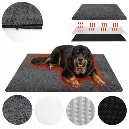 Mata Termoizolacyjna Dla Dużego Psa 130x100cm Futrzane Legowisko grzewcze XXL