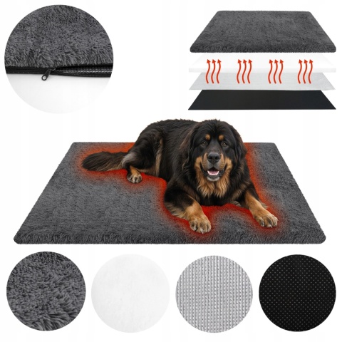 Mata Termoizolacyjna Dla Dużego Psa 130x100cm Futrzane Legowisko grzewcze XXL