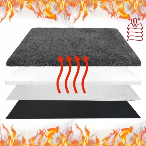 Mata Termoizolacyjna Dla Dużego Psa 130x100cm Futrzane Legowisko grzewcze XXL