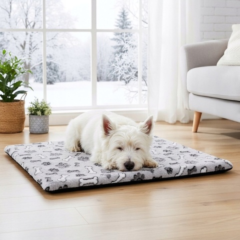 Mata Termoizolacyjna Ciepła Dla Psa/Kota 70x50cm Legowisko Grzewcze Polar L Łapki i Kostki