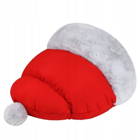 Miękka Świateczna Budka Domek Dla Kota Psa Ciepłe Czapka Mikołaja Zimowe 70 CM