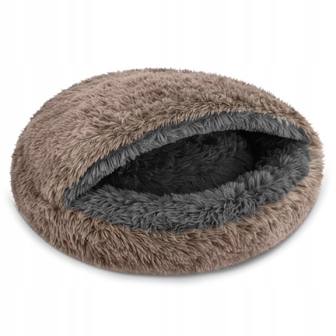 Okrągłe legowisko Śpiwór Dla Psa Włochate Bezpieczne Antystresowe 70 cm