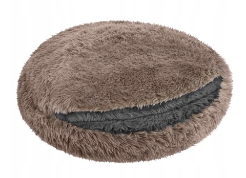 Okrągłe legowisko Śpiwór Dla Psa Włochate Bezpieczne Antystresowe 80 cm