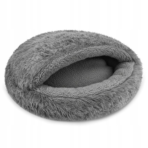 Okrągłe legowisko Śpiwór Dla Psa Włochate Bezpieczne Antystresowe 80 cm