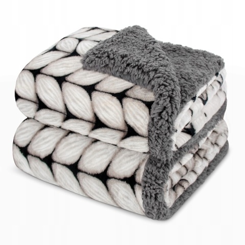 Polarowy koc dla dużego psa 100x150cm miękki do legowiska z barankiem