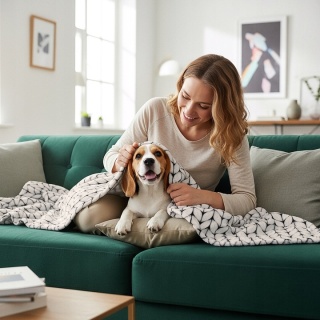 Polarowy koc dla dużego psa 100x150cm miękki do legowiska