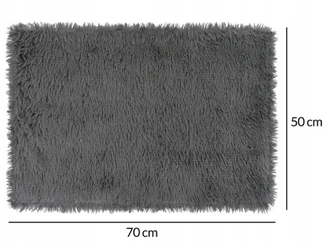 Koc Dwustronny Dla Psa/Kota 70x50 cm włochaty shaggy + baranek szary