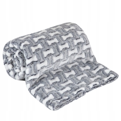 Polarowy koc dla kota psa 70x50cm kostki miękki do legowiska