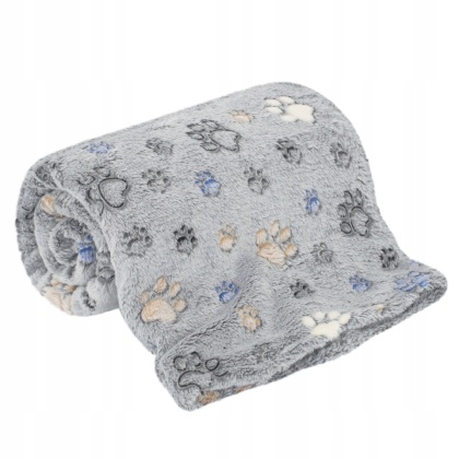 Polarowy koc dla kota psa 100x70cm łapki miękki do legowiska