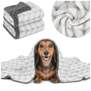 Polarowy koc dla psa kota 100x70cm miękki do legowiska z barankiem