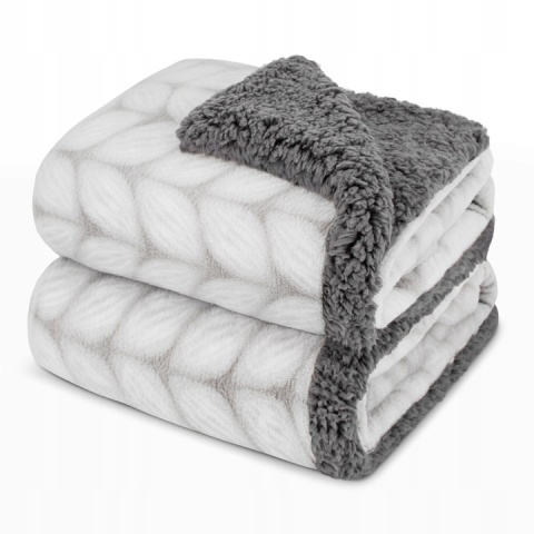 Polarowy koc dla psa kota 100x70cm miękki do legowiska z barankiem