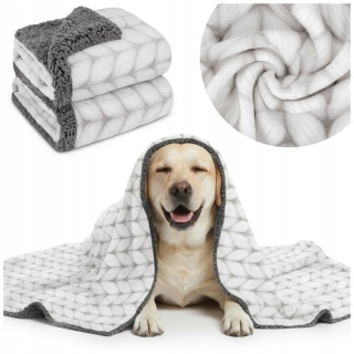 Polarowy koc dla dużego psa 100x150cm miękki do legowiska z barankiem