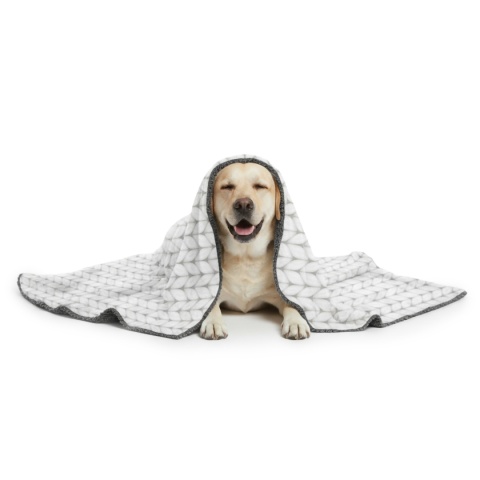 Polarowy koc dla dużego psa 100x150cm miękki do legowiska z barankiem