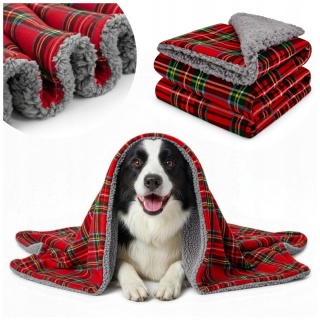 Polarowy koc dla psa kota 100x70cm miękki do legowiska z barankiem