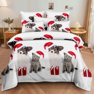 KOMPLET POŚCIELI ŚWIĄTECZNEJ 160x200 + 2 POSZEWKI 70x80 DWUSTRONNA