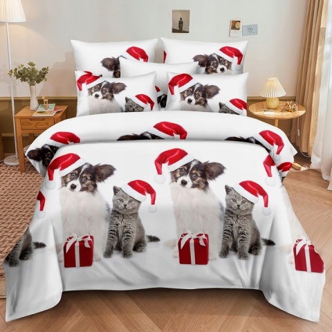 KOMPLET POŚCIELI ŚWIĄTECZNEJ 160x200 + 2 POSZEWKI 70x80 DWUSTRONNA