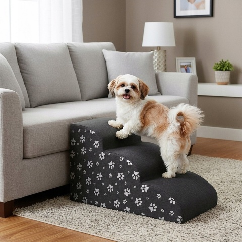 Schody Dla Psa Łagodne DOGGURU 3 stopnie - 60x30x40 cm -Łapki