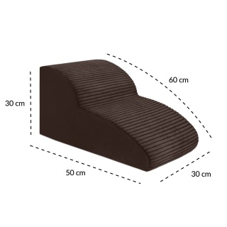 Schody Dla Psa DOGGURU HOP 2 stopnie - 50x30x30 cm - Stripes Brąz