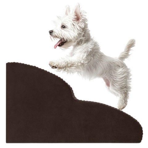 Schody Dla Psa DOGGURU HOP 2 stopnie - 50x30x30 cm - Stripes Brąz