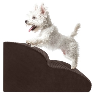 Schody Dla Psa DOGGURU HOP 2 stopnie - 50x30x30 cm - Stripes Brąz