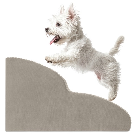 Schody Dla Psa DOGGURU HOP 2 stopnie - 50x30x30 cm - Stripes Beż