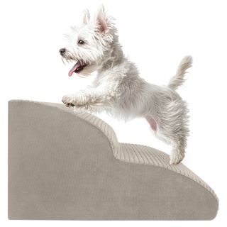 Schody Dla Psa DOGGURU HOP 2 stopnie - 50x30x30 cm - Stripes Beż